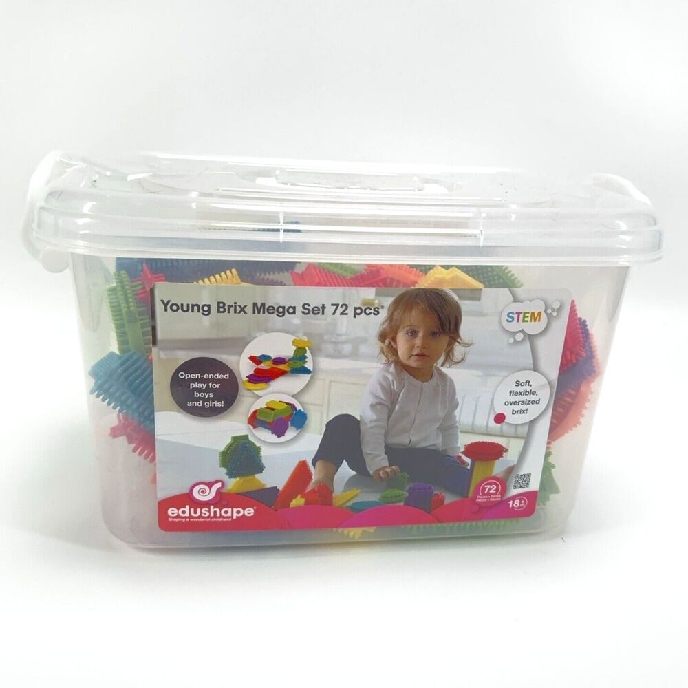 Edushape Young Brix Soft Flexible Oversized Play Blocks 72 Piece Set NEW